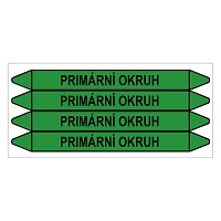 Značení potrubí, primární okruh,4 ks, 250 × 26 mm